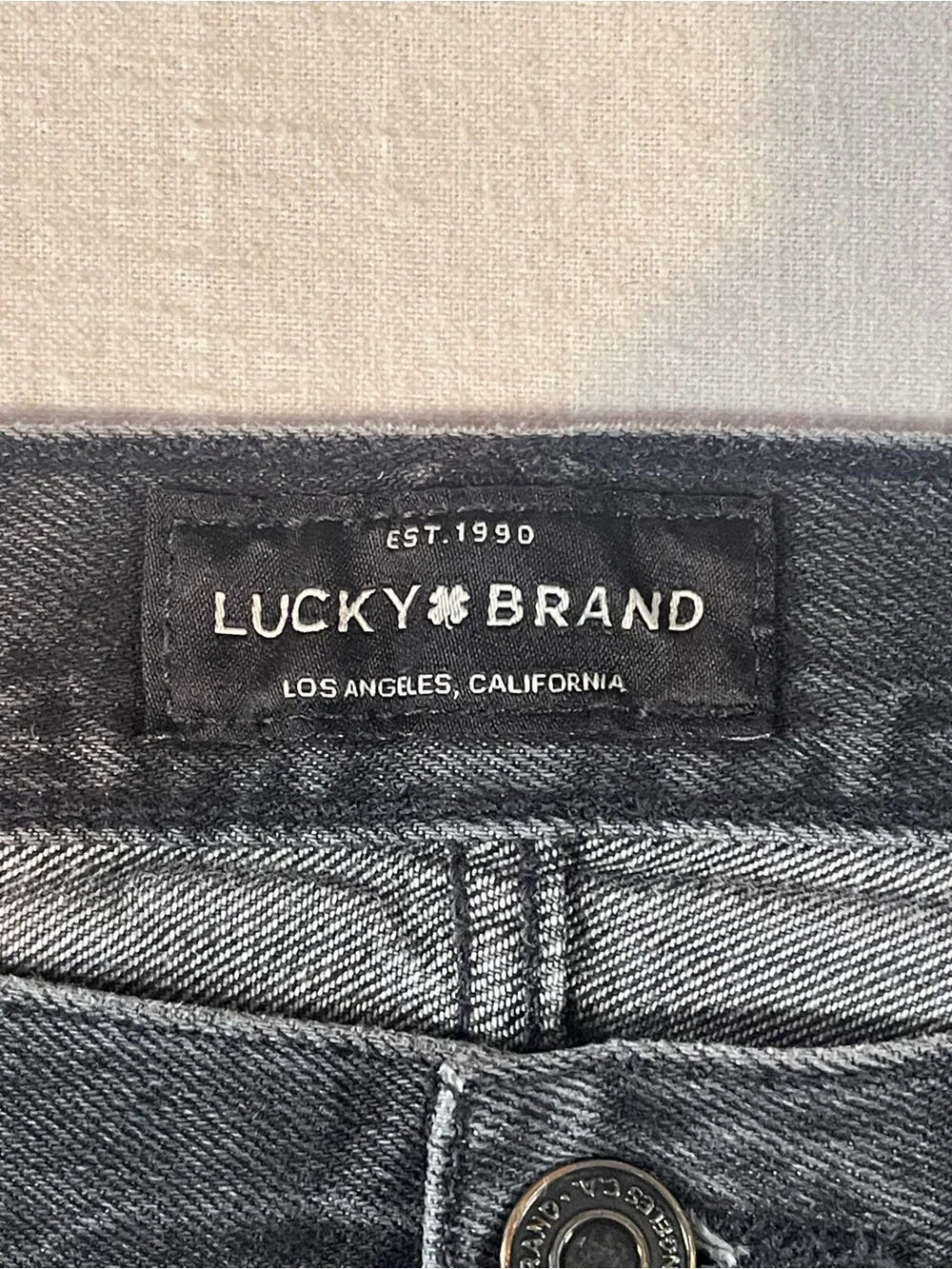 Lucky Brand 410 Athletic Slim Men's Washed Black Straight Jeans 40x34